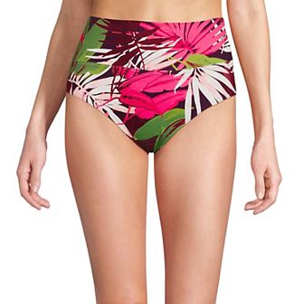 Women's Lands' End Chlorine Resistant Fold Over High Waisted Bikini Bottoms