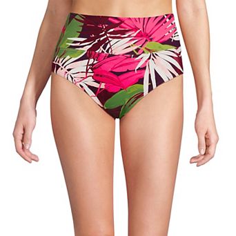 Women's Lands' End Chlorine Resistant Fold Over High Waisted Bikini Bottoms