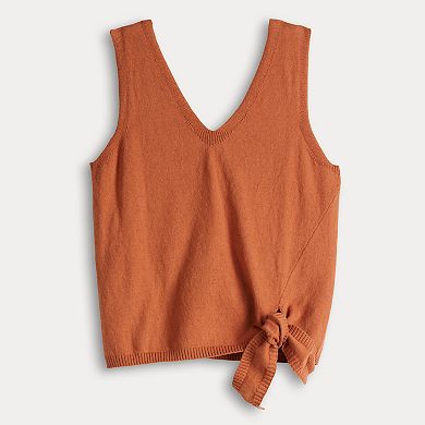 Women's Simply Vera Vera Wang Side Tie Sweater Tank Top