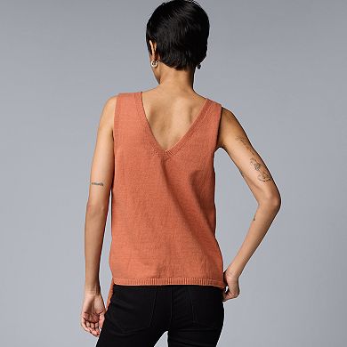 Women's Simply Vera Vera Wang Side Tie Sweater Tank Top