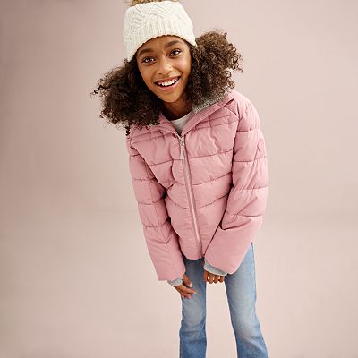 Girls 4 18 ZeroXposur Faux Fur Trimmed Hooded Puffer Jacket