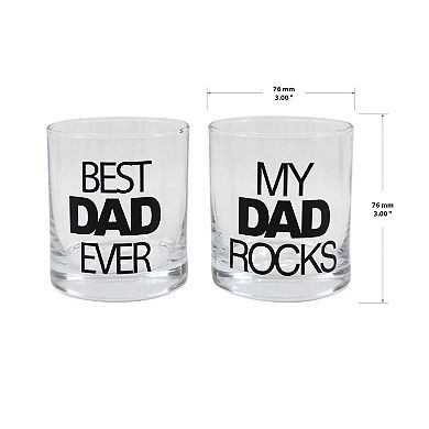 My Dad Rocks' Father's Day 2-Piece Rocks Glasses Set
