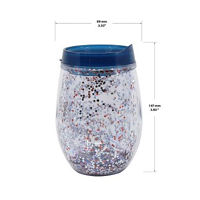 Red White Blue Glitter Sparkle Cup