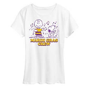 Women's Peanuts Mardi Gras Crew Graphic Tee
