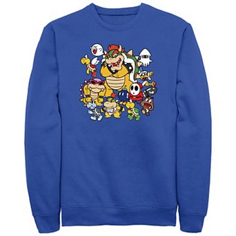 Men's Super Mario Bros Bowser Gang Fleece Sweatshirt