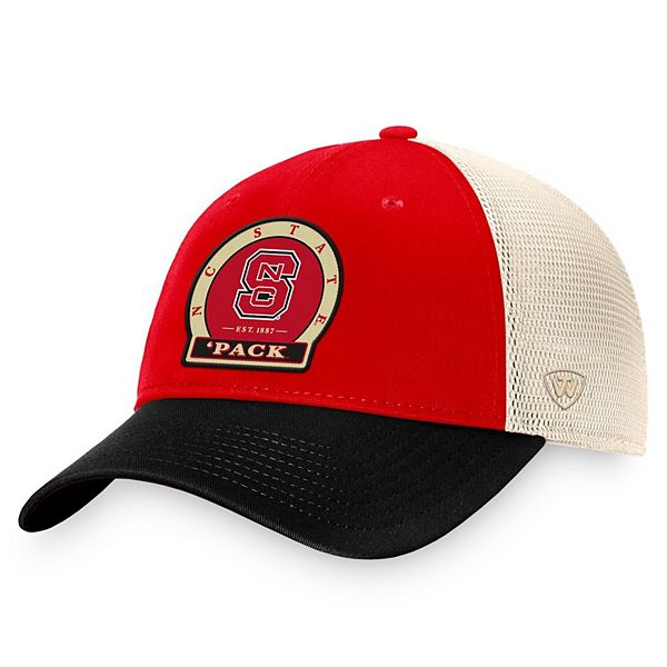 Men's Top Of The World Red Nc State Wolfpack Refined Trucker Adjustable Hat