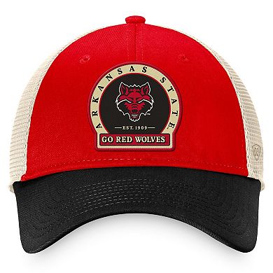 Men's Top of the World Scarlet Arkansas State Red Wolves Refined Trucker Adjustable Hat