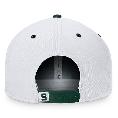 Men's Top of the World White/Green Michigan State Spartans Sea Snapback Hat