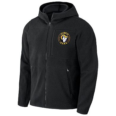Men's NFL x Darius Rucker Collection by Fanatics Black Los Angeles Rams Sherpa Full-Zip Hoodie