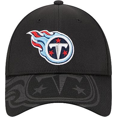 Men's New Era Black Tennessee Titans Top Visor 9FORTY Adjustable Hat