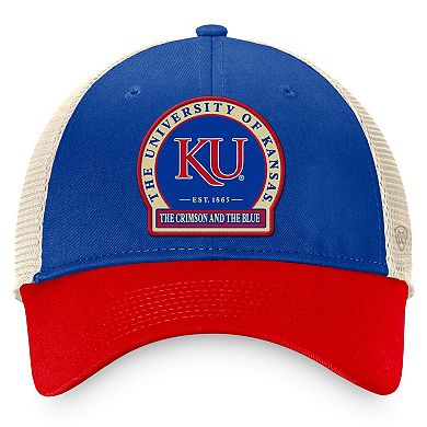 Men's Top of the World Royal Kansas Jayhawks Refined Trucker Adjustable Hat