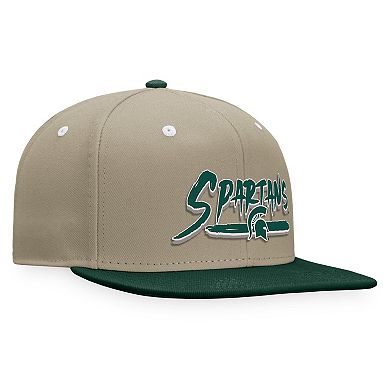 Men's Top of the World Khaki/Green Michigan State Spartans Land Snapback Hat