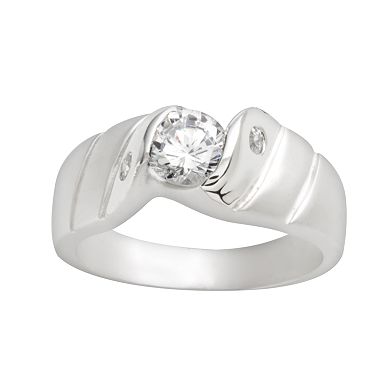 Traditions Jewelry Company Sterling Silver Cubic Zirconia Twist Ring