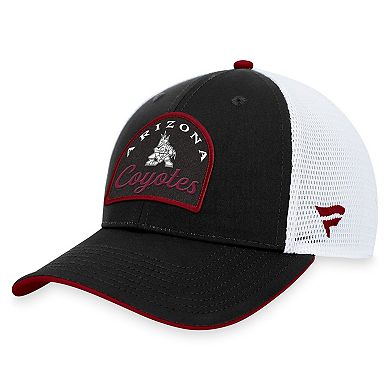 Men's Fanatics Branded Black/White Arizona Coyotes Fundamental Adjustable Hat