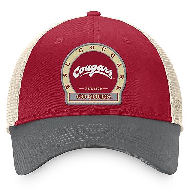 Men's Top of the World Crimson Washington State Cougars Refined Trucker Adjustable Hat