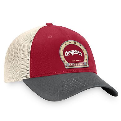 Men's Top of the World Crimson Washington State Cougars Refined Trucker Adjustable Hat