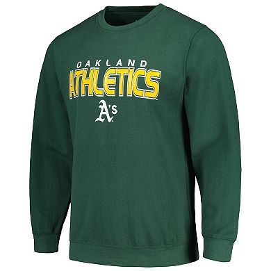 Men's Stitches  Green Oakland Athletics Pullover Sweatshirt