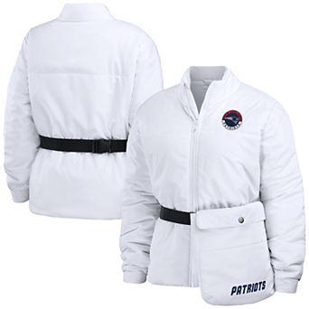 Women's WEAR by Erin Andrews White New England Patriots Packaway Full-Zip Puffer Jacket
