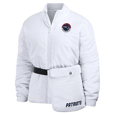 Women's WEAR by Erin Andrews White New England Patriots Packaway Full-Zip Puffer Jacket