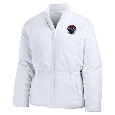 Women's WEAR by Erin Andrews White New England Patriots Packaway Full-Zip Puffer Jacket