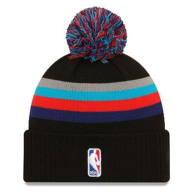 Men's New Era  Black Brooklyn Nets 2023/24 City Edition Cuffed Pom Knit Hat