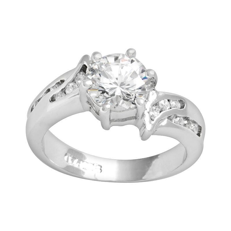 Traditions Jewelry Company Sterling Silver Round Cubic Zirconia Ring, Women's, Size: 5