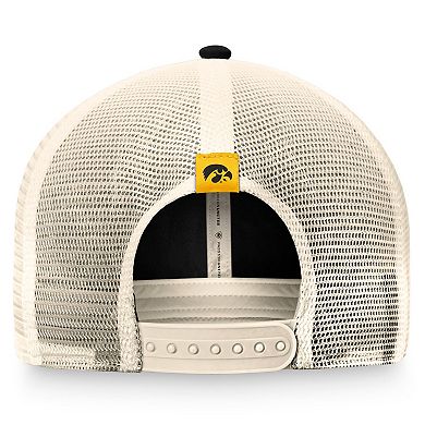 Men's Top of the World Black Iowa Hawkeyes Refined Trucker Adjustable Hat