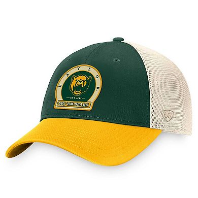 Men's Top of the World Green Baylor Bears Refined Trucker Adjustable Hat