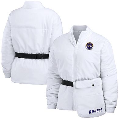 Women's WEAR by Erin Andrews White Baltimore Ravens Packaway Full-Zip Puffer Jacket