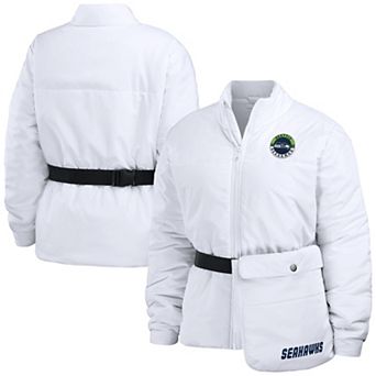 Women's WEAR by Erin Andrews White Seattle Seahawks Packaway Full-Zip Puffer Jacket