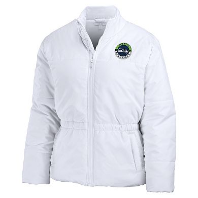 Women's WEAR by Erin Andrews White Seattle Seahawks Packaway Full-Zip Puffer Jacket
