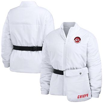 Women's WEAR by Erin Andrews White Kansas City Chiefs Packaway Full-Zip Puffer Jacket