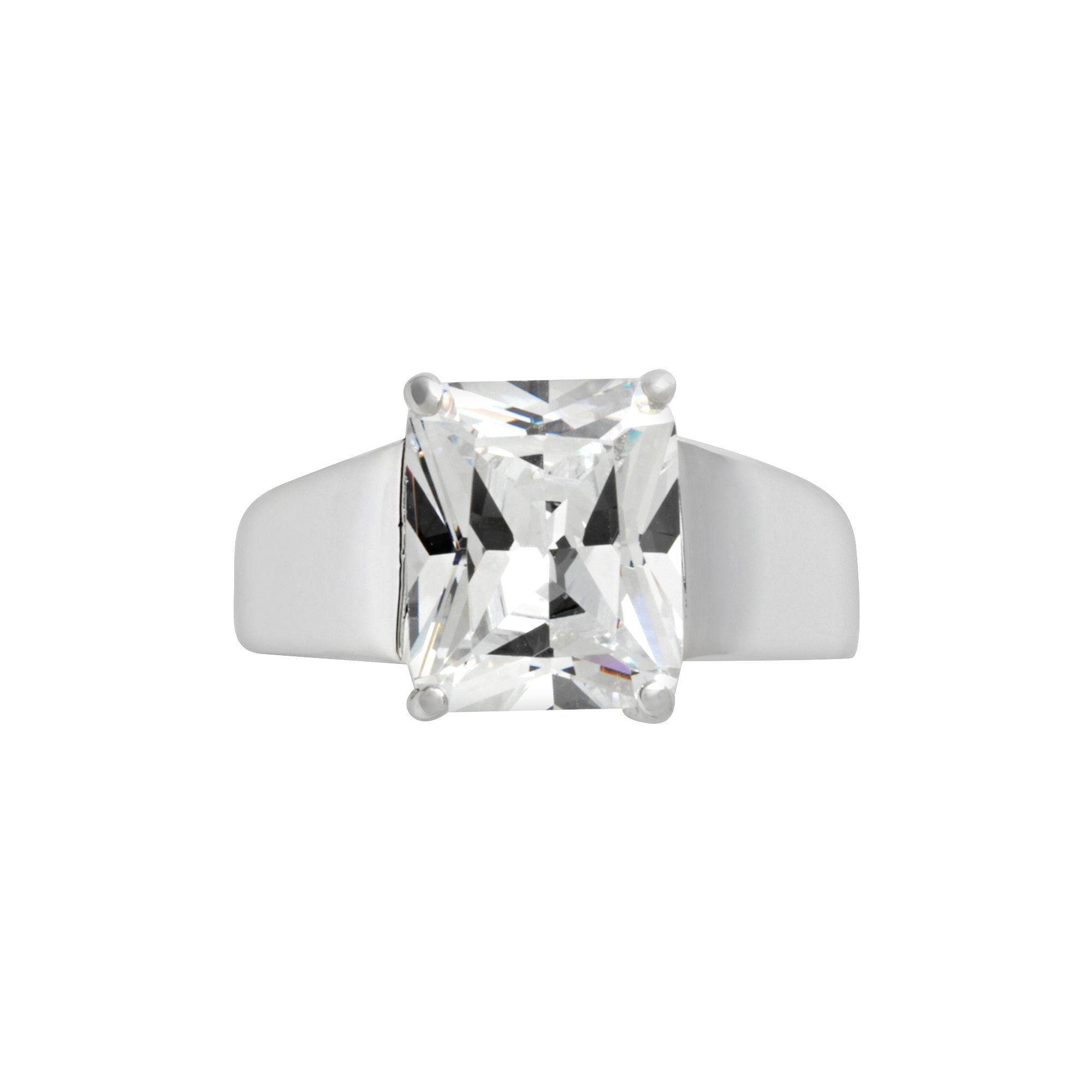 Traditions Jewelry Company Sterling Silver Square Cubic Zirconia Ring, Wome