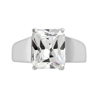 Traditions Jewelry Company Sterling Silver Square Cubic Zirconia Ring