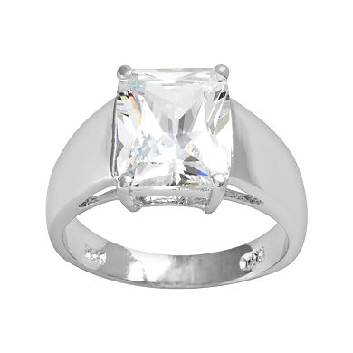 Traditions Jewelry Company Sterling Silver Square Cubic Zirconia Ring