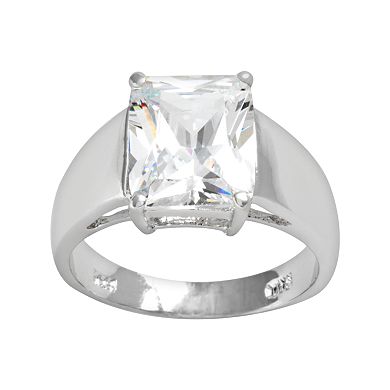 Traditions Jewelry Company Sterling Silver Square Cubic Zirconia Ring 