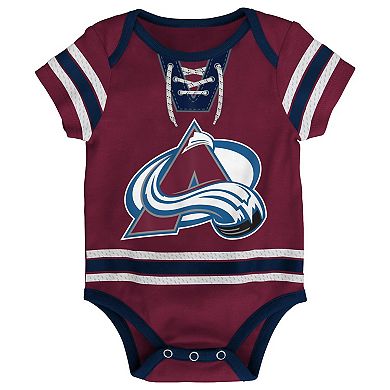 Infant Burgundy Colorado Avalanche Hockey Jersey Bodysuit
