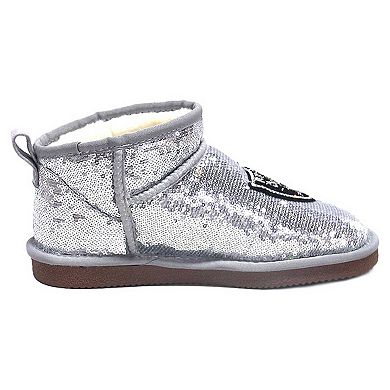 Women's Cuce Silver Las Vegas Raiders Sequin Ankle Boots