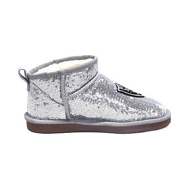 Women's Cuce Silver Las Vegas Raiders Sequin Ankle Boots