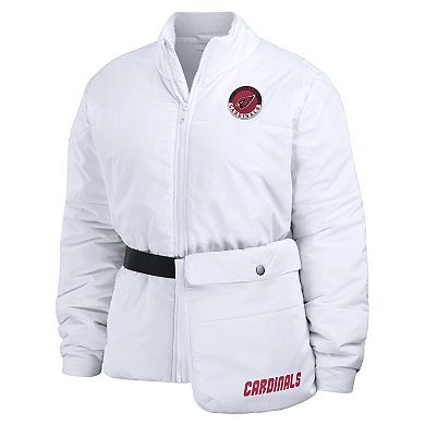 Women's WEAR by Erin Andrews White Arizona Cardinals Packaway Full-Zip Puffer Jacket