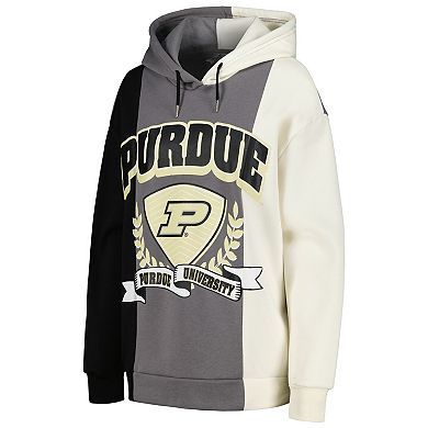 Women's Gameday Couture Black Purdue Boilermakers Hall of Fame Colorblock Pullover Hoodie