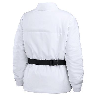 Women's WEAR by Erin Andrews White Carolina Panthers Packaway Full-Zip Puffer Jacket