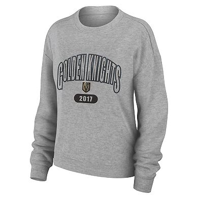 Women's WEAR by Erin Andrews Heather Gray Vegas Golden Knights Knit Long Sleeve Tri-Blend T-Shirt & Pants Sleep Set