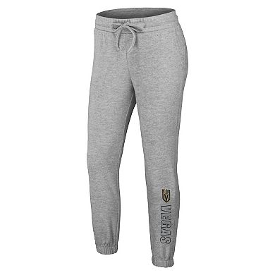 Women's WEAR by Erin Andrews Heather Gray Vegas Golden Knights Knit Long Sleeve Tri-Blend T-Shirt & Pants Sleep Set