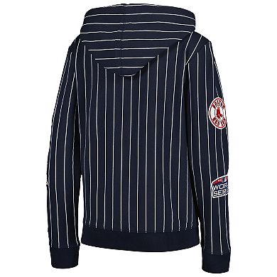 Women's New Era Navy Boston Red Sox Pinstripe Tri-Blend Full-Zip Jacket