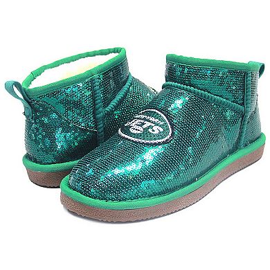 Women's Cuce Green New York Jets Sequin Ankle Boots