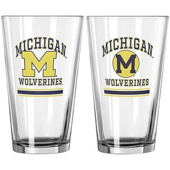 Michigan Wolverines 16oz. Pint Glass Two Pack