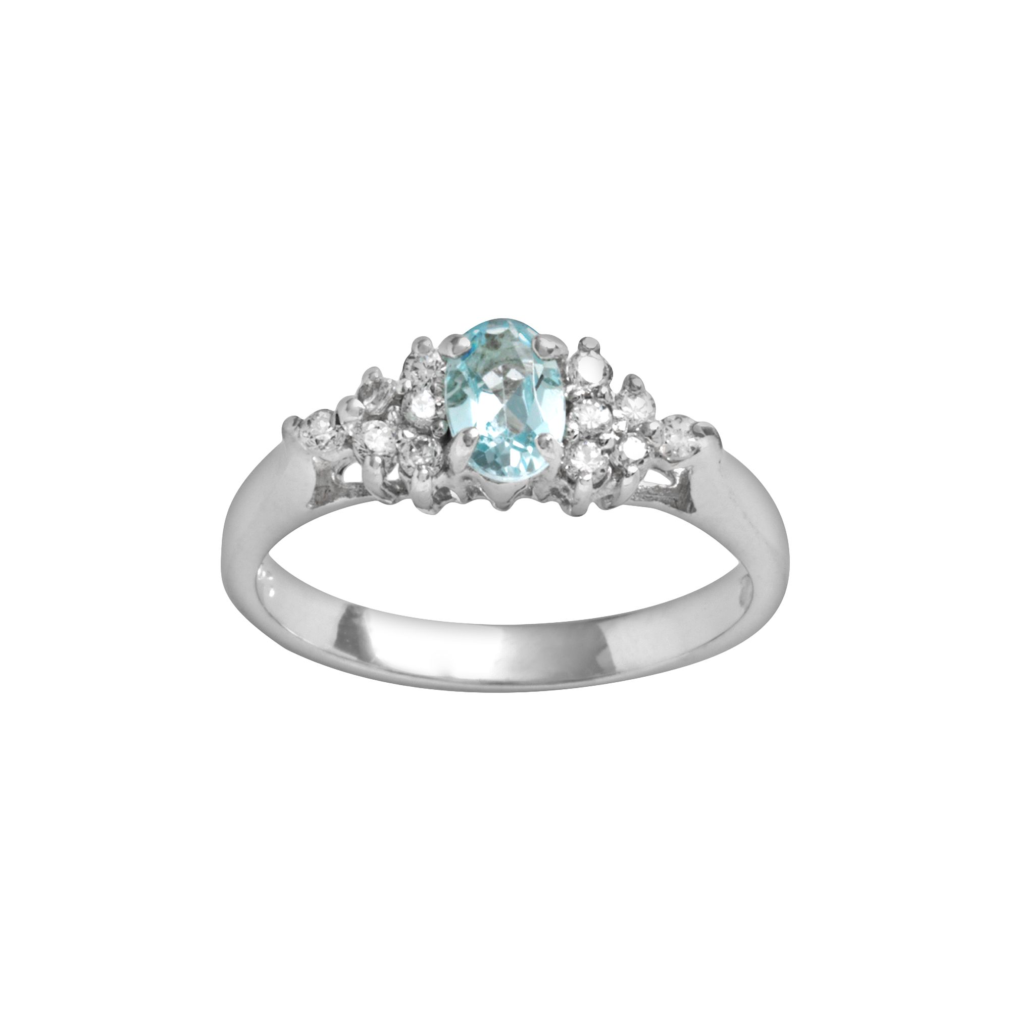 Traditions Jewelry Company Blue Topaz Oval Ring, Womens, Size: 6, Multicol