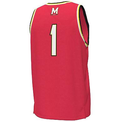 Men's Under Armour #1 Red Maryland Terrapins Replica Basketball Jersey