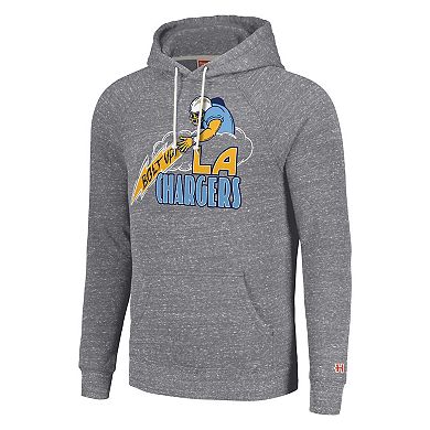 Unisex Homage Gray Los Angeles Chargers Hyperlocal Raglan Pullover Hoodie